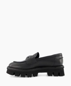 Clearance Loafer Natalia Moc Zwart Dames Instappers