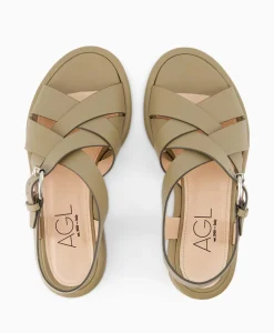 New Sandaal Zonder Hak Alison Multi Khaki Dames Sandalen