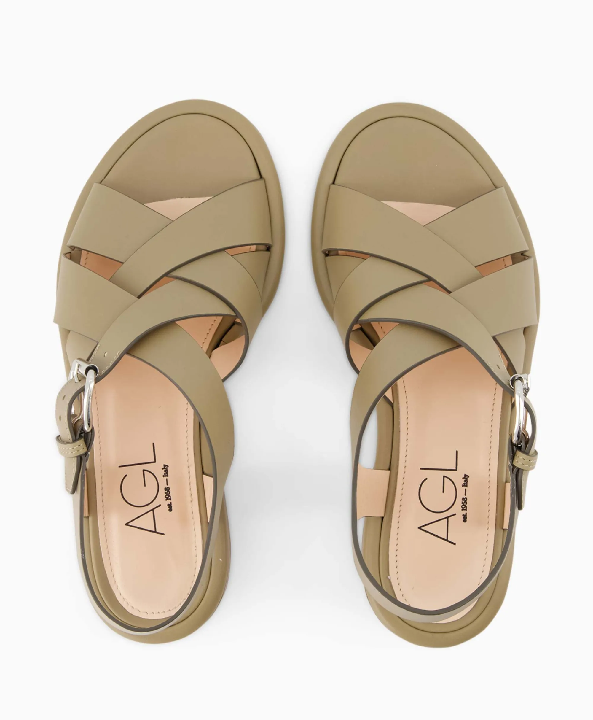 New Sandaal Zonder Hak Alison Multi Khaki Dames Sandalen