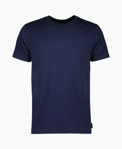 Clearance T-Shirt Basic Midden Blauw Heren T-Shirts