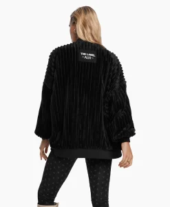 Hot Jack Woven Rib Fur Bomber Zwart Dames Jassen