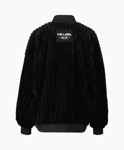Hot Jack Woven Rib Fur Bomber Zwart Dames Jassen