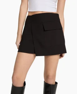 Outlet Minirok Woven Flowy Stretch Zwart Dames Rokken