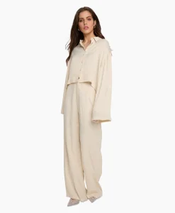 Alix The Label Pantalon Woven Satin Ecru*Dames Broeken
