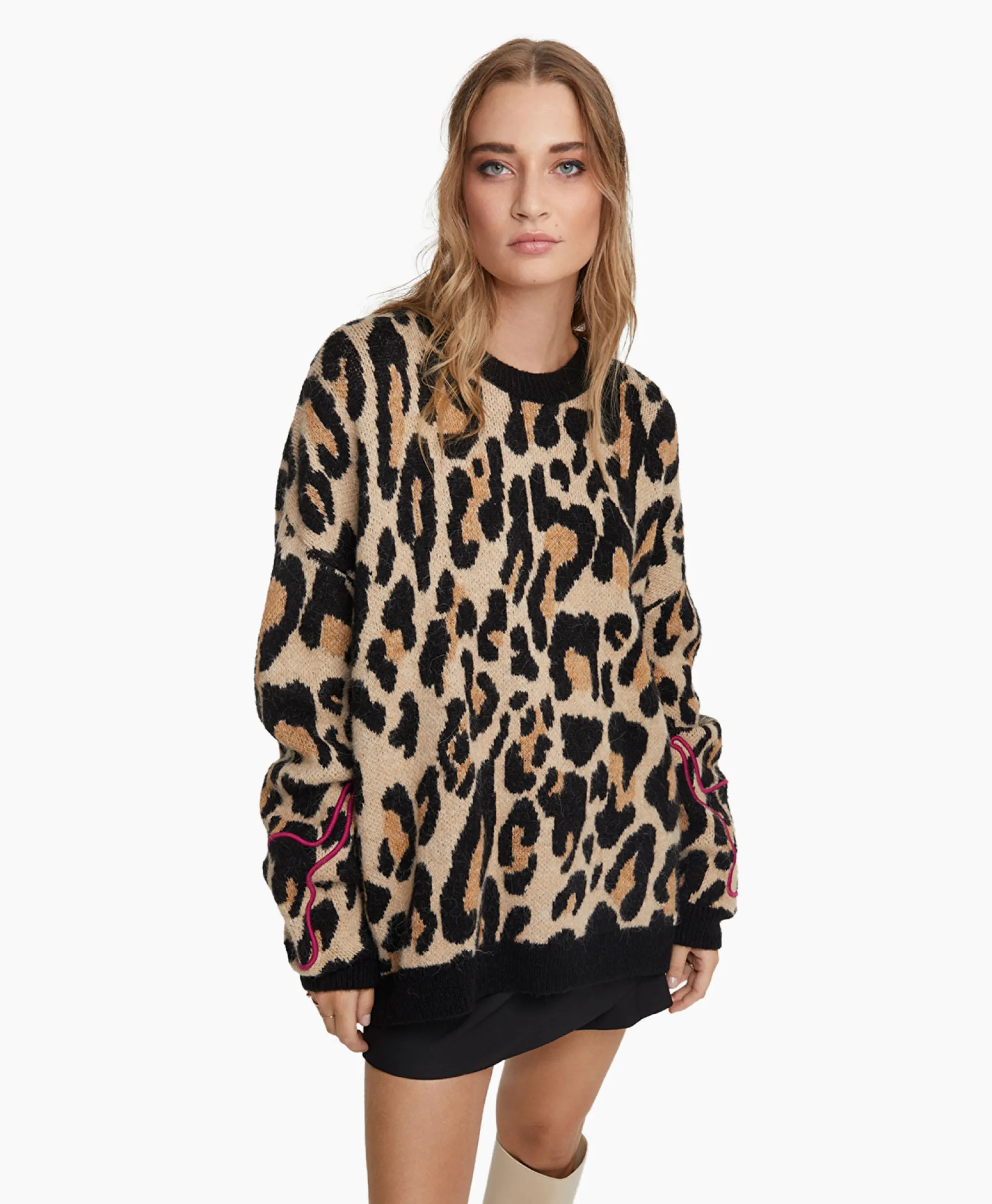 Outlet Pullover Knitted Jaguar Bruin Dames Truien