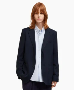 New Jack Two Buttons Wool Viscose Twill Donker Blauw Heren Jassen