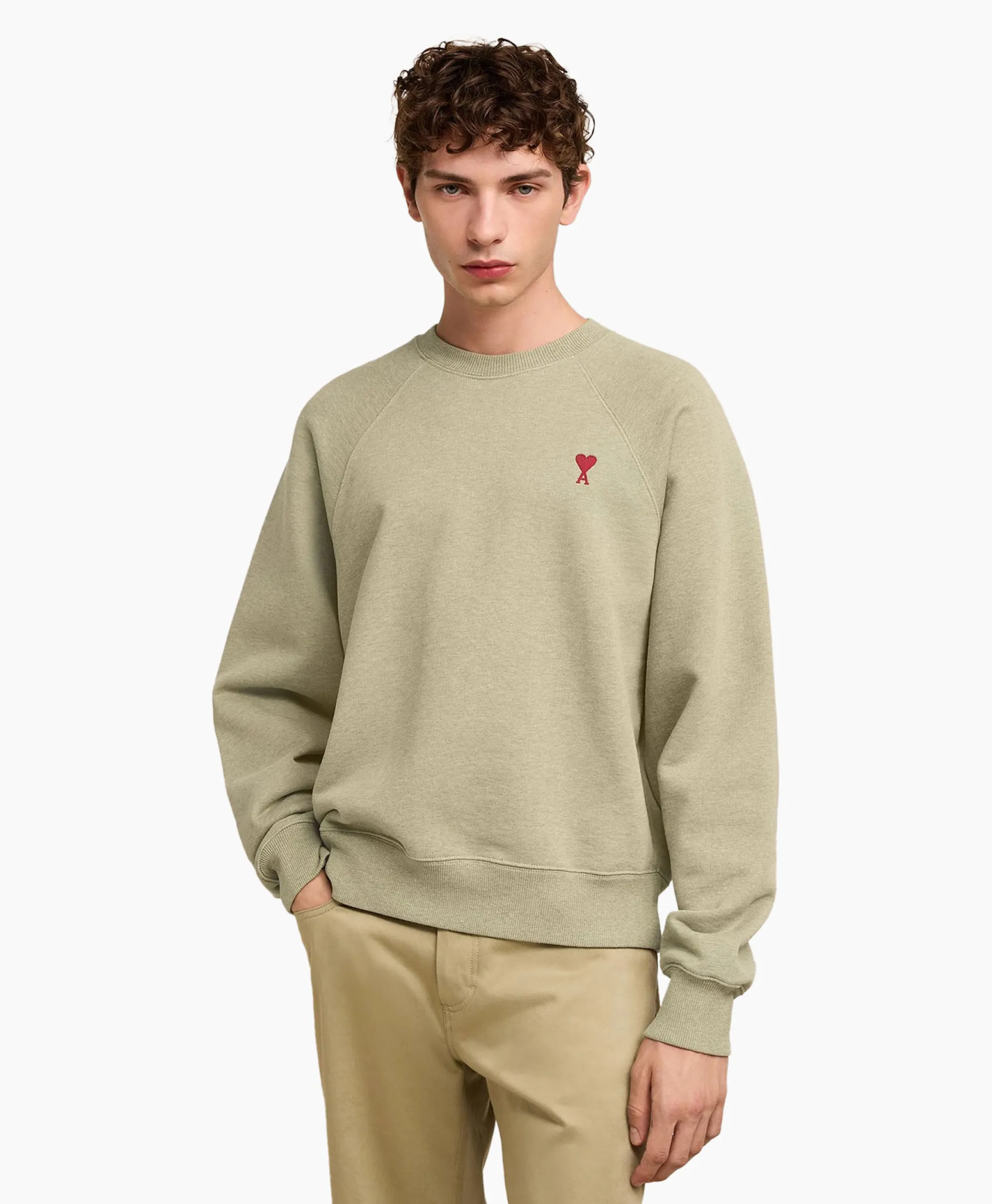 Hot Sweater Ami De Coeur Khaki Heren Truien