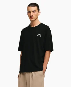 Sale T-Shirt Korte Mouw Ami Am Zwart Heren T-Shirts