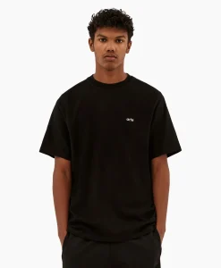 Clearance T-Shirt Korte Mouw Circle Runner Back Print Zwart Heren T-Shirts