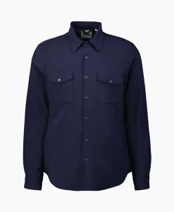 Outlet Overhemd Camicia Doppia Blauw Heren Overhemden