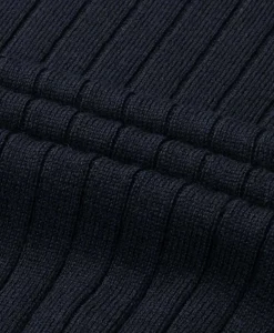 Best Pullover Rib Zip Polos Ls Donker Blauw Heren Truien