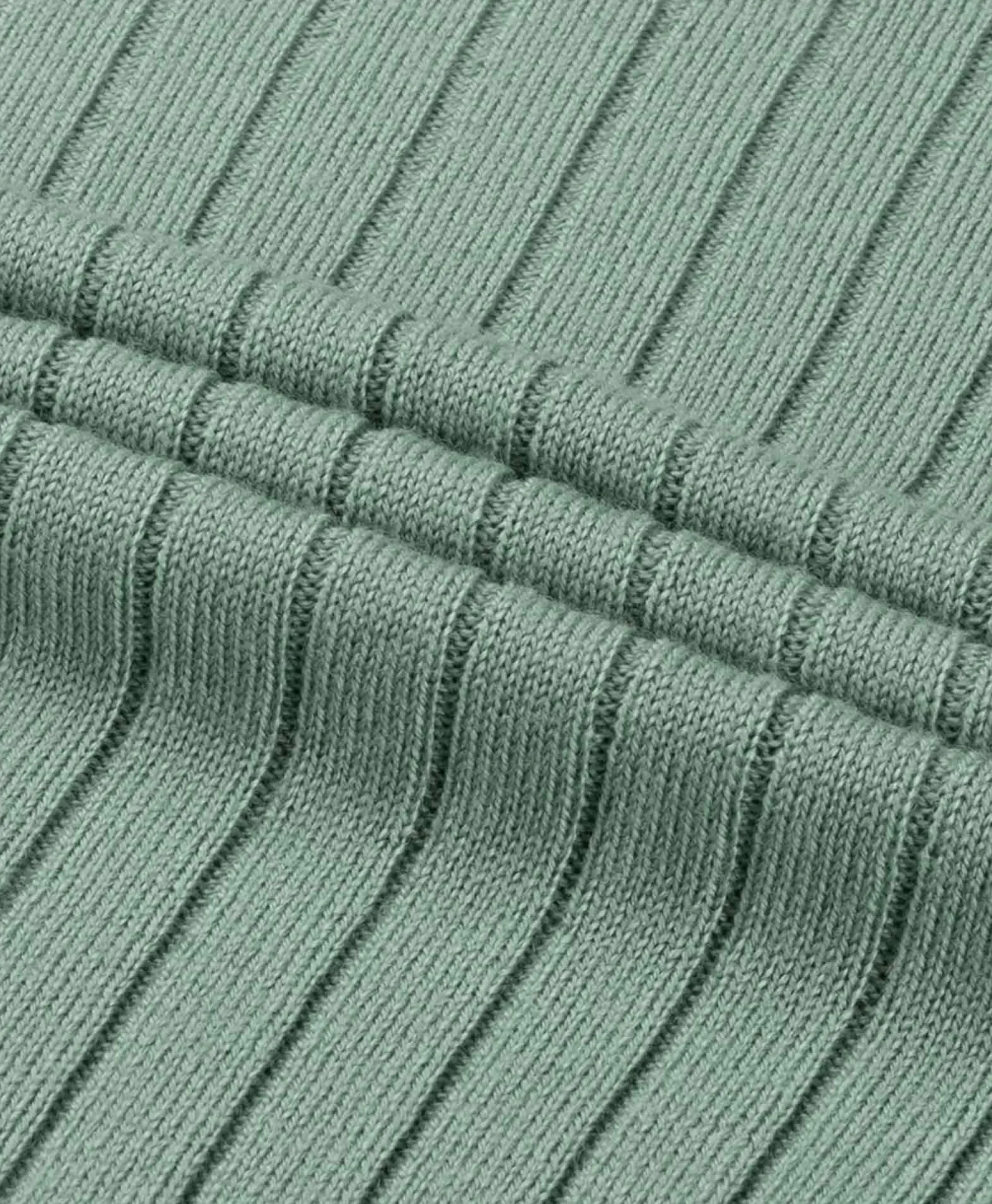 Discount Pullover Rib Zip Polos Ls Licht Groen Heren Truien