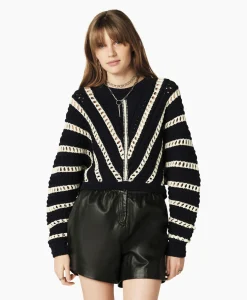 New Ba&Sh Gebreide Trui Gardy Blauw Dames Truien