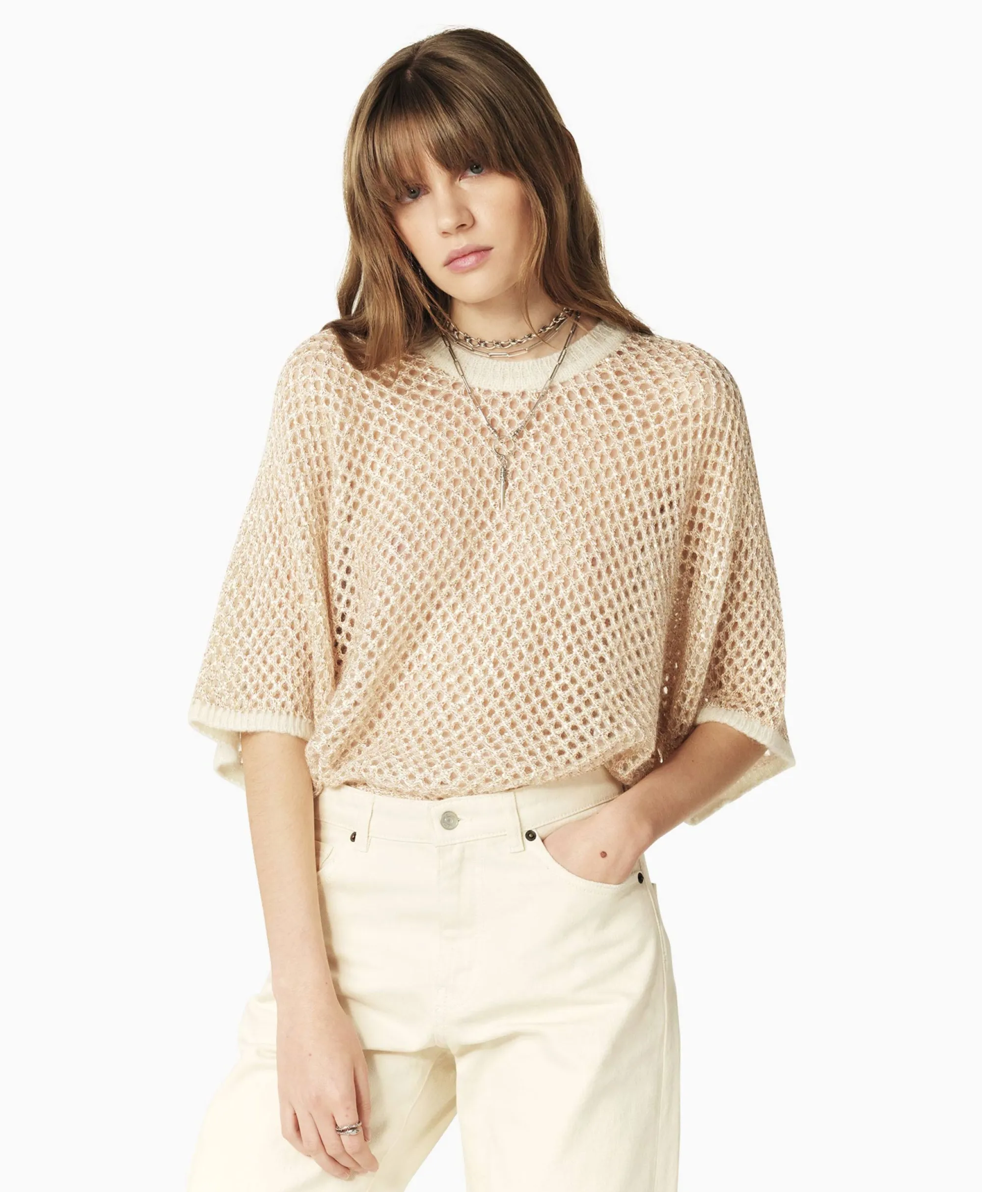 New Ba&Sh Pullover Nate Off White Dames Truien