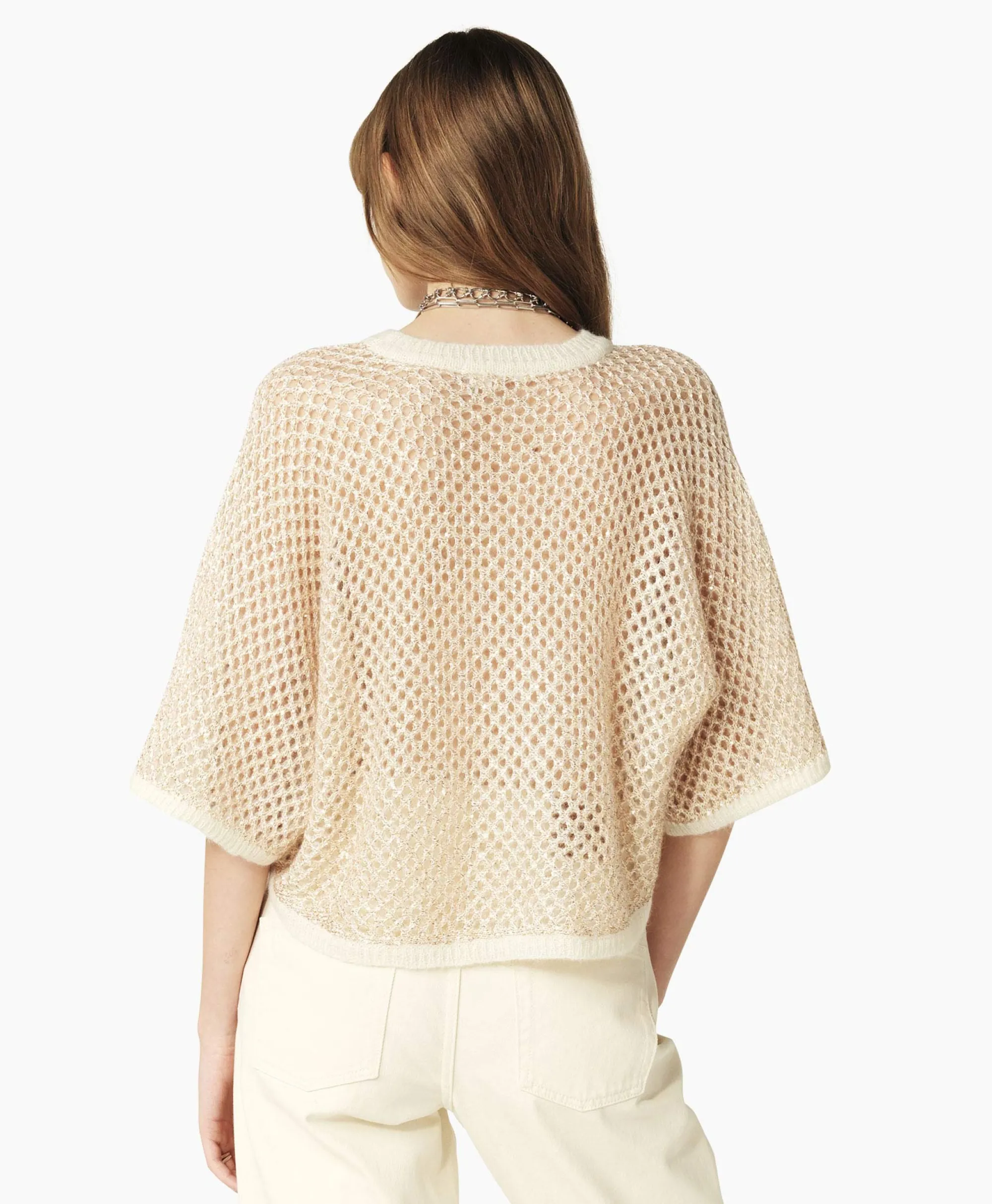 New Ba&Sh Pullover Nate Off White Dames Truien