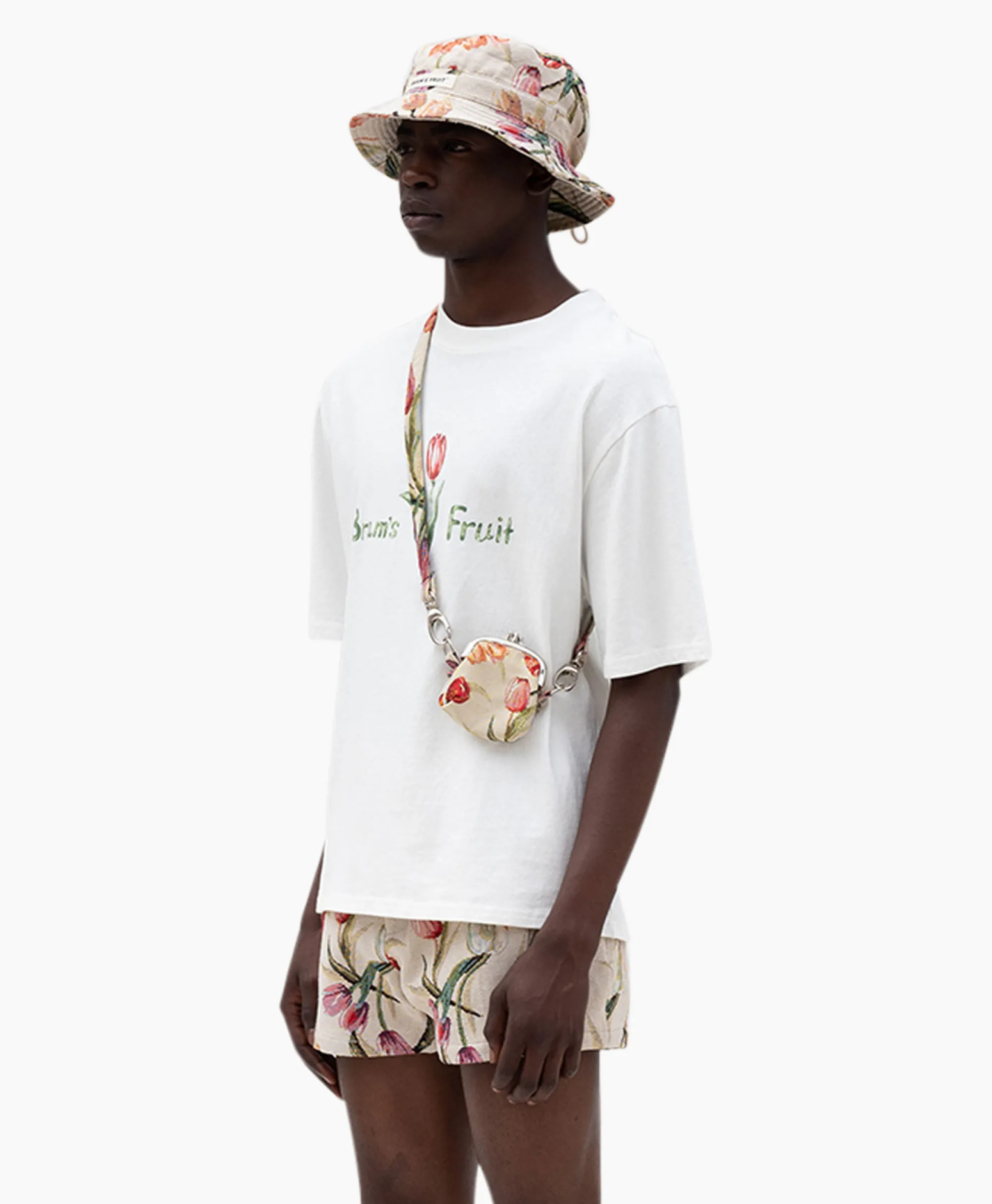 Bram's Fruit T-Shirt Korte Mouw Tulip Aquarel Wit Heren T-Shirts