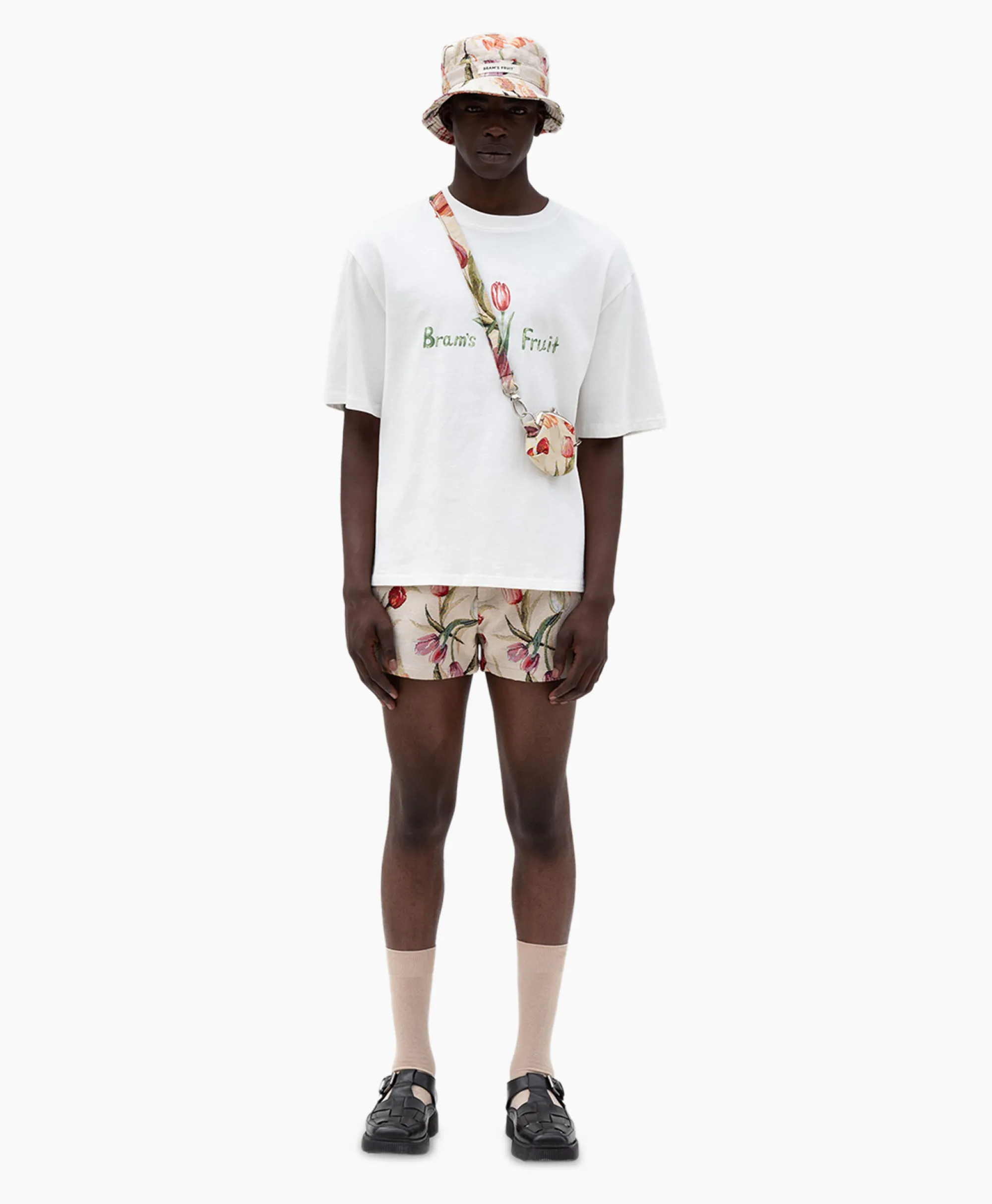 Bram's Fruit T-Shirt Korte Mouw Tulip Aquarel Wit Heren T-Shirts