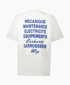 Online T-Shirt S/S Mechanics Organic Cotton Wit Heren T-Shirts