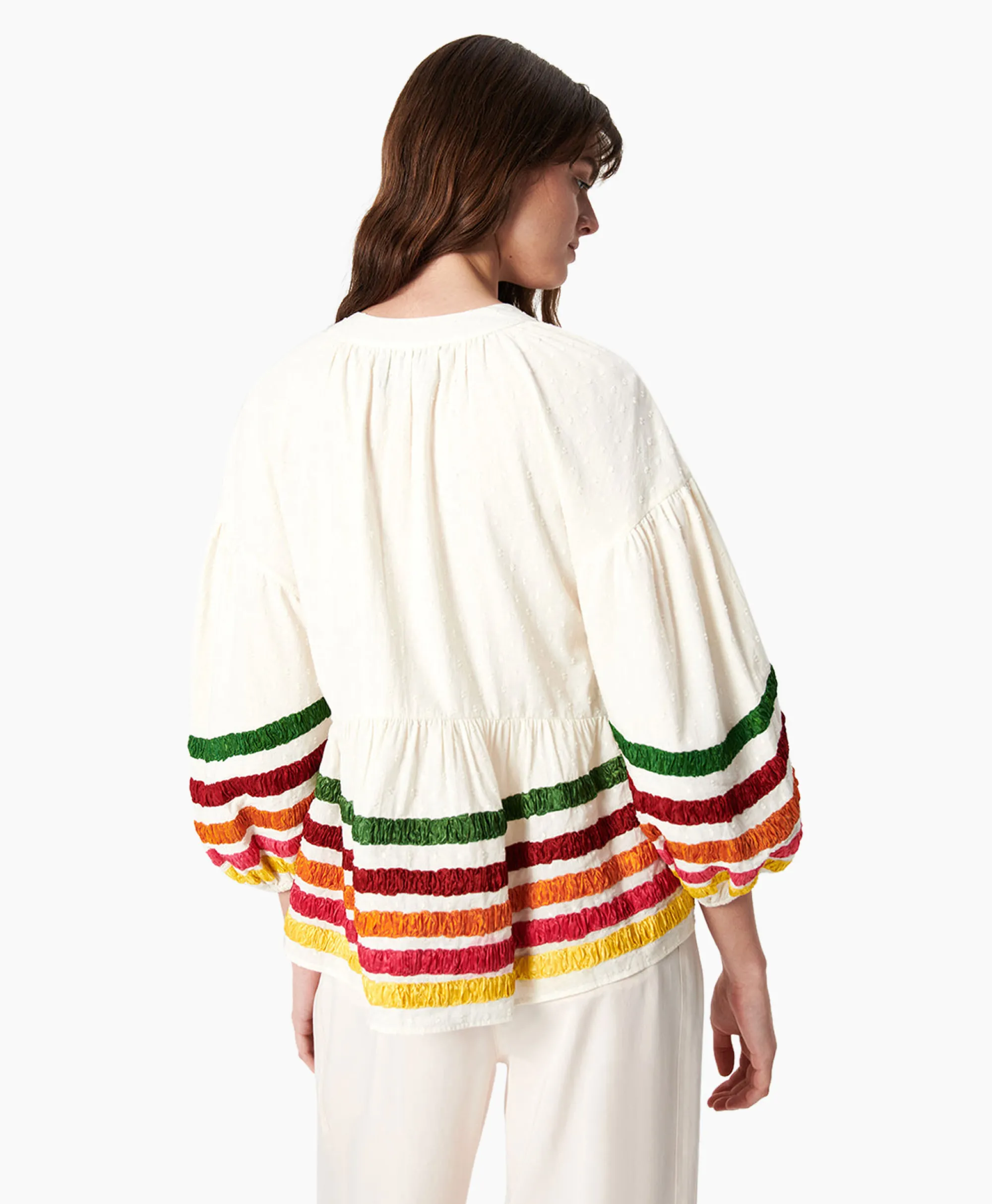 Sale Blouse Liberty Embroidered Off White Dames Blouses