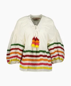 Sale Blouse Liberty Embroidered Off White Dames Blouses