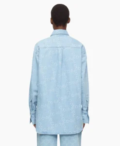 Best Blouse Boxy Long Sleeve Licht Blauw Dames Blouses