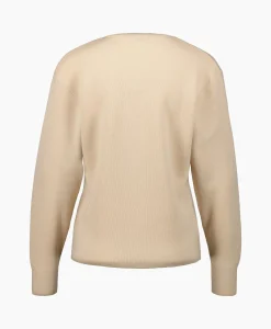 Best Pullover Crew Neck Henley Beige Dames Truien