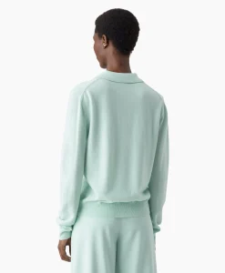 Hot Pullover Polo Longsleeve Groen Dames Truien