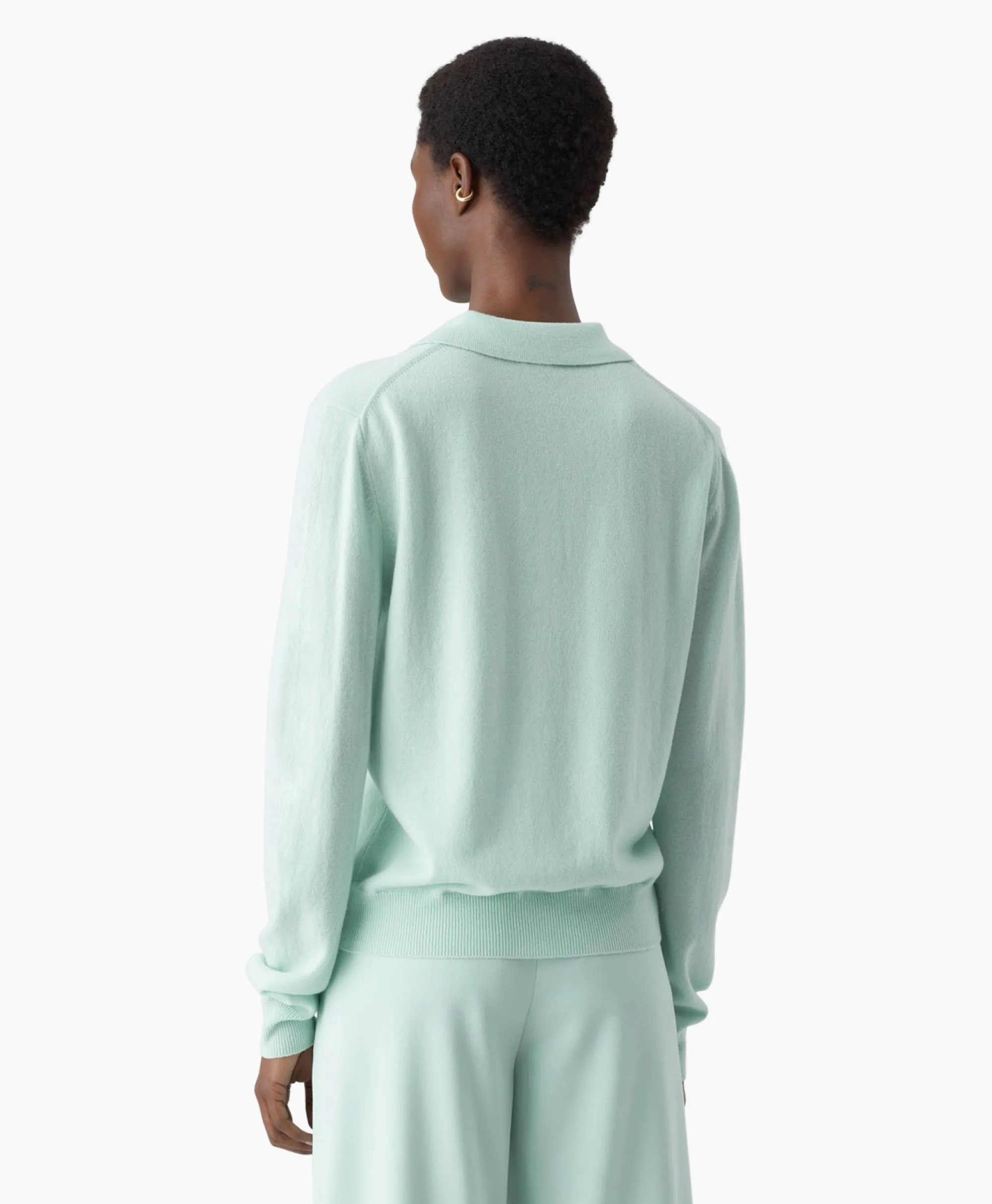 Hot Pullover Polo Longsleeve Groen Dames Truien