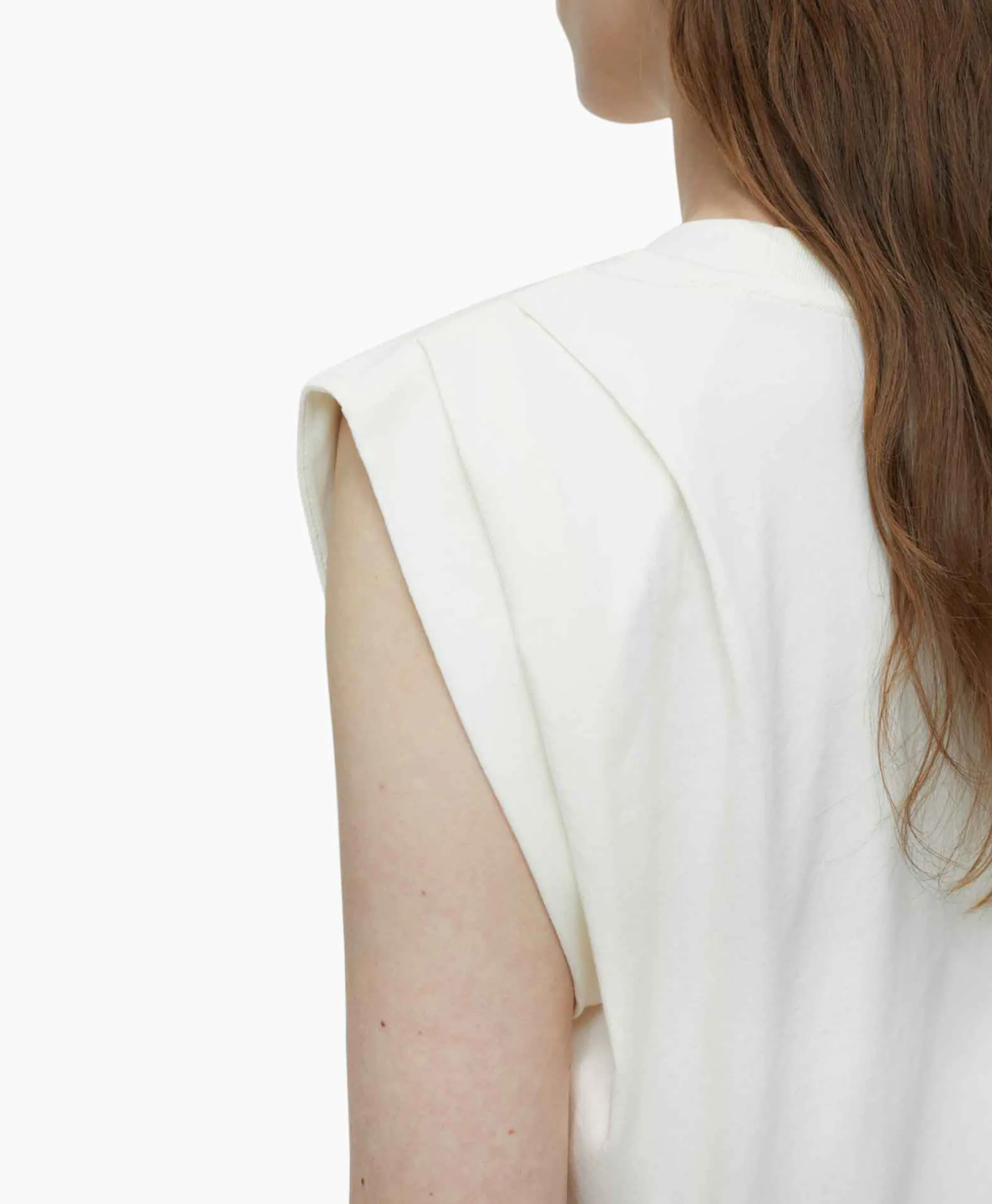 New Top Pleated Sleeveless Off White Dames T-Shirts & Tops