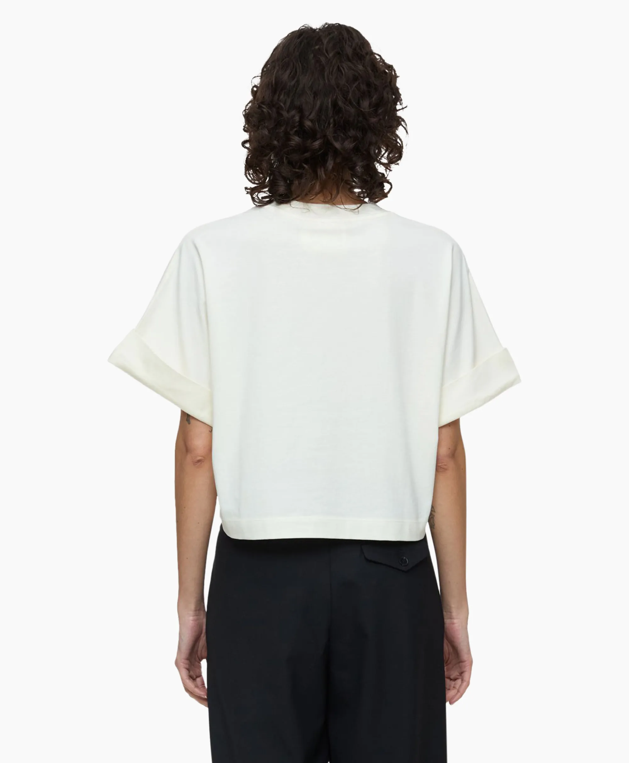 Discount T-Shirt Korte Mouw Turn Up Ecru Dames T-Shirts & Tops