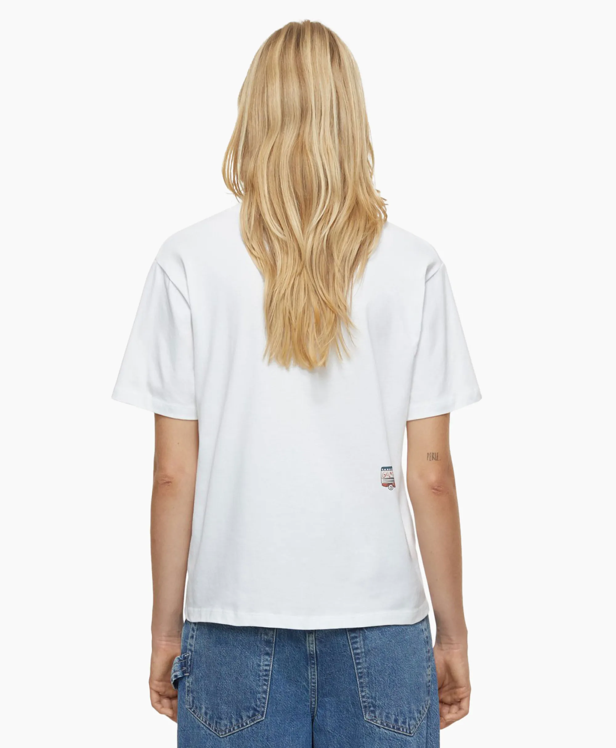 New T-Shirt Korte Mouw Printed Wit Dames T-Shirts & Tops