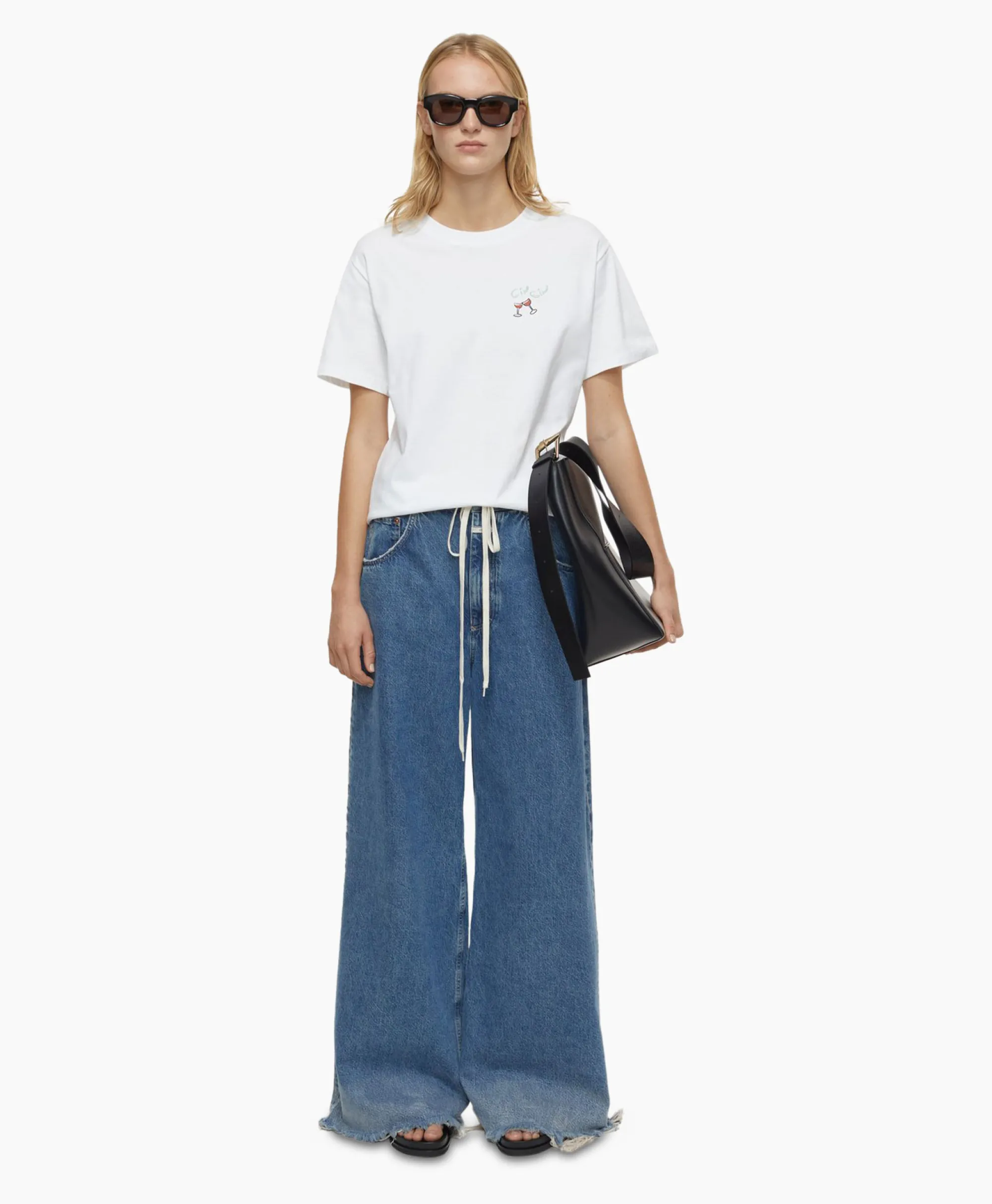 New T-Shirt Korte Mouw Printed Wit Dames T-Shirts & Tops