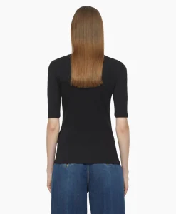 Outlet T-Shirt Korte Mouw Crewneck Short Sleeve Zwart Dames T-Shirts & Tops