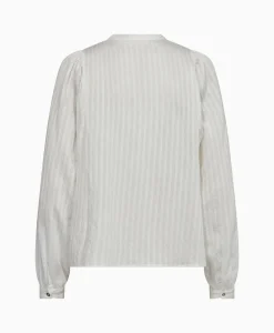Co'Couture Blouse Selma Placket Wit Dames Blouses