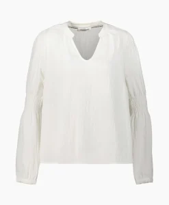 Discount Co'Couture Blouse Sueda Smock Sleeve Wit Dames Blouses