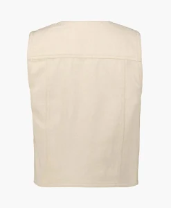 Clearance Co'Couture Gilet Aries Denim Vest Off White Dames Gilets