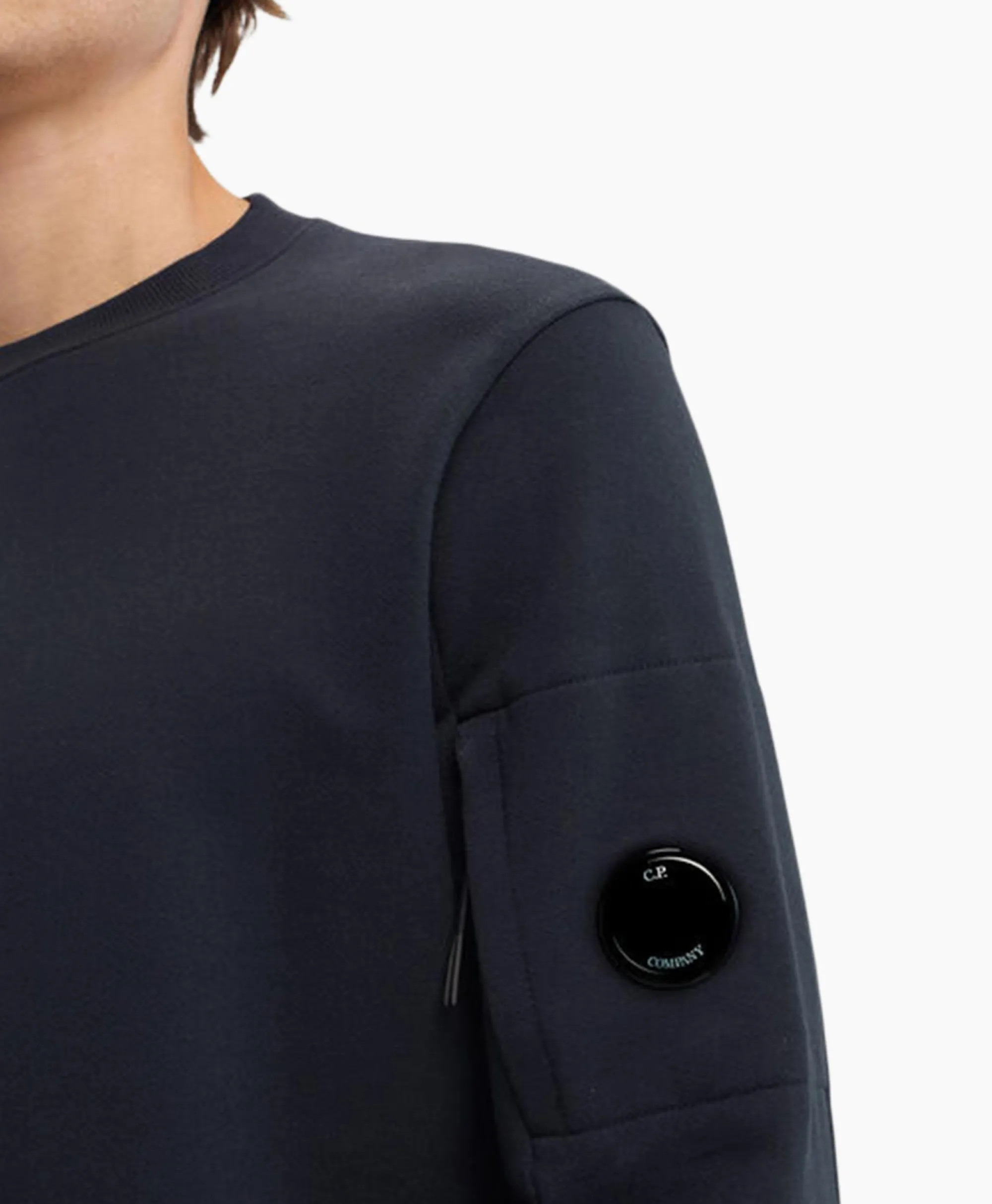 Online Sweater Diagonal Raised Fleece Donker Blauw Heren Truien