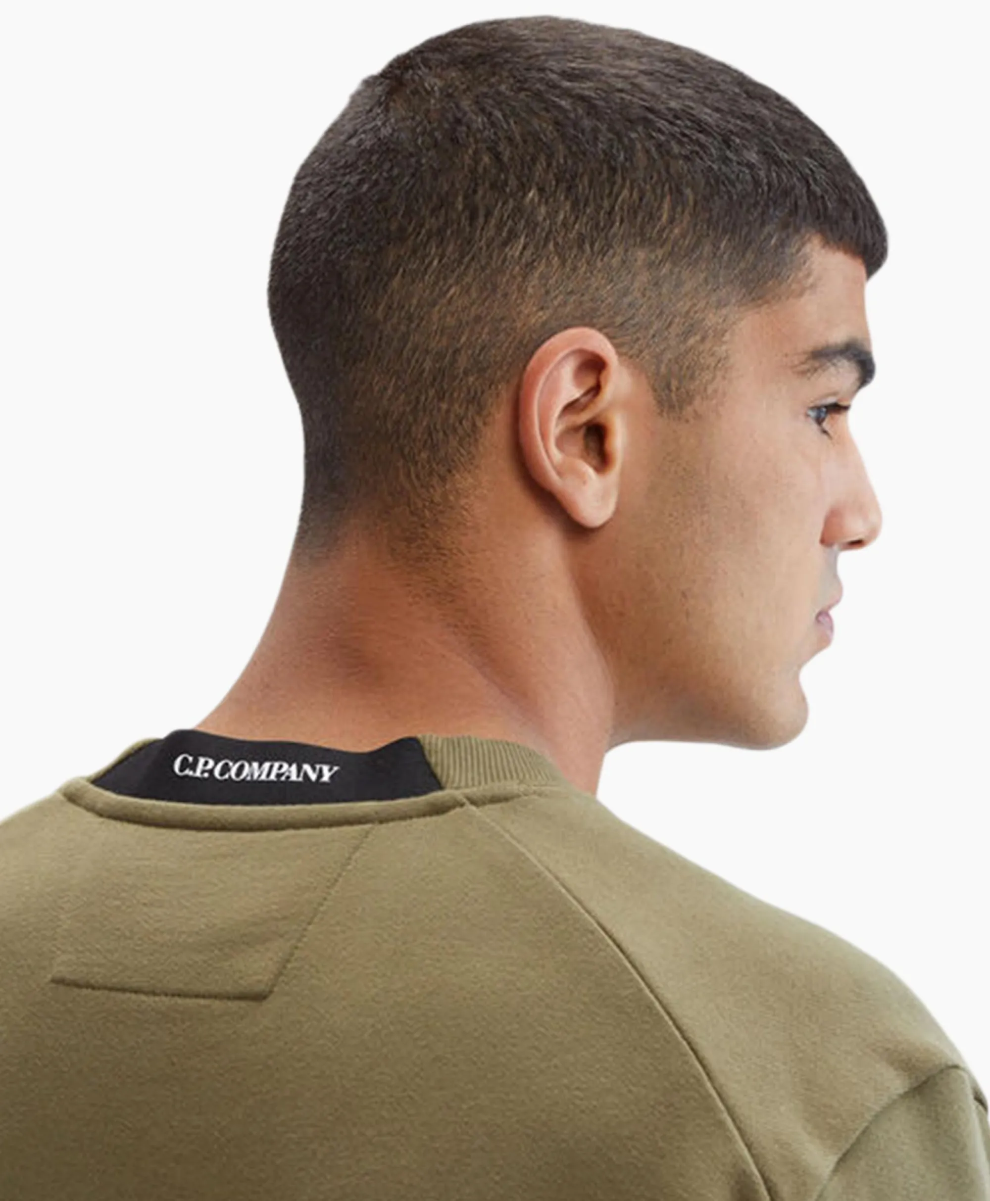 Sweater Diagonal Raised Fleece Groen Heren Truien