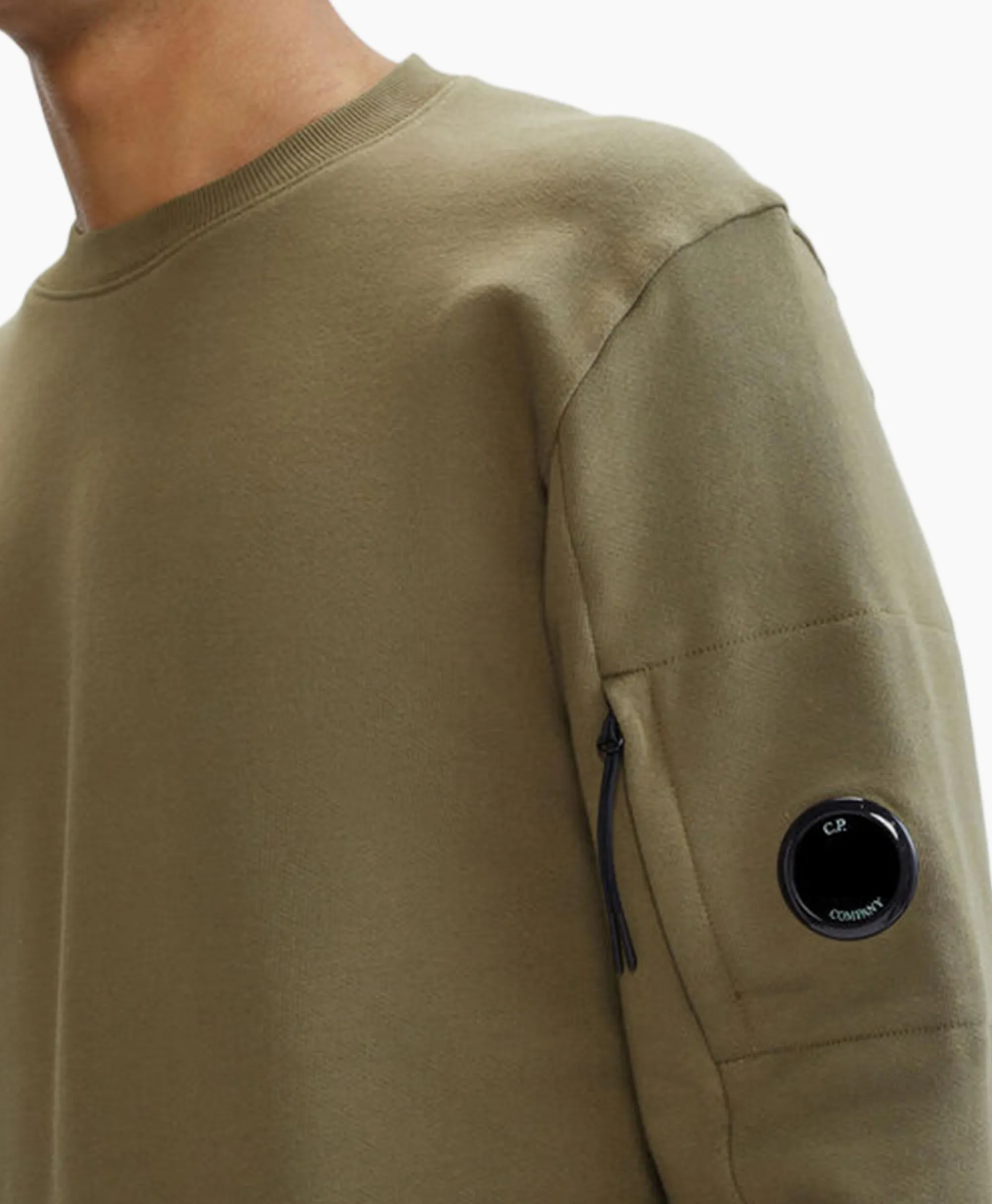 Sweater Diagonal Raised Fleece Groen Heren Truien