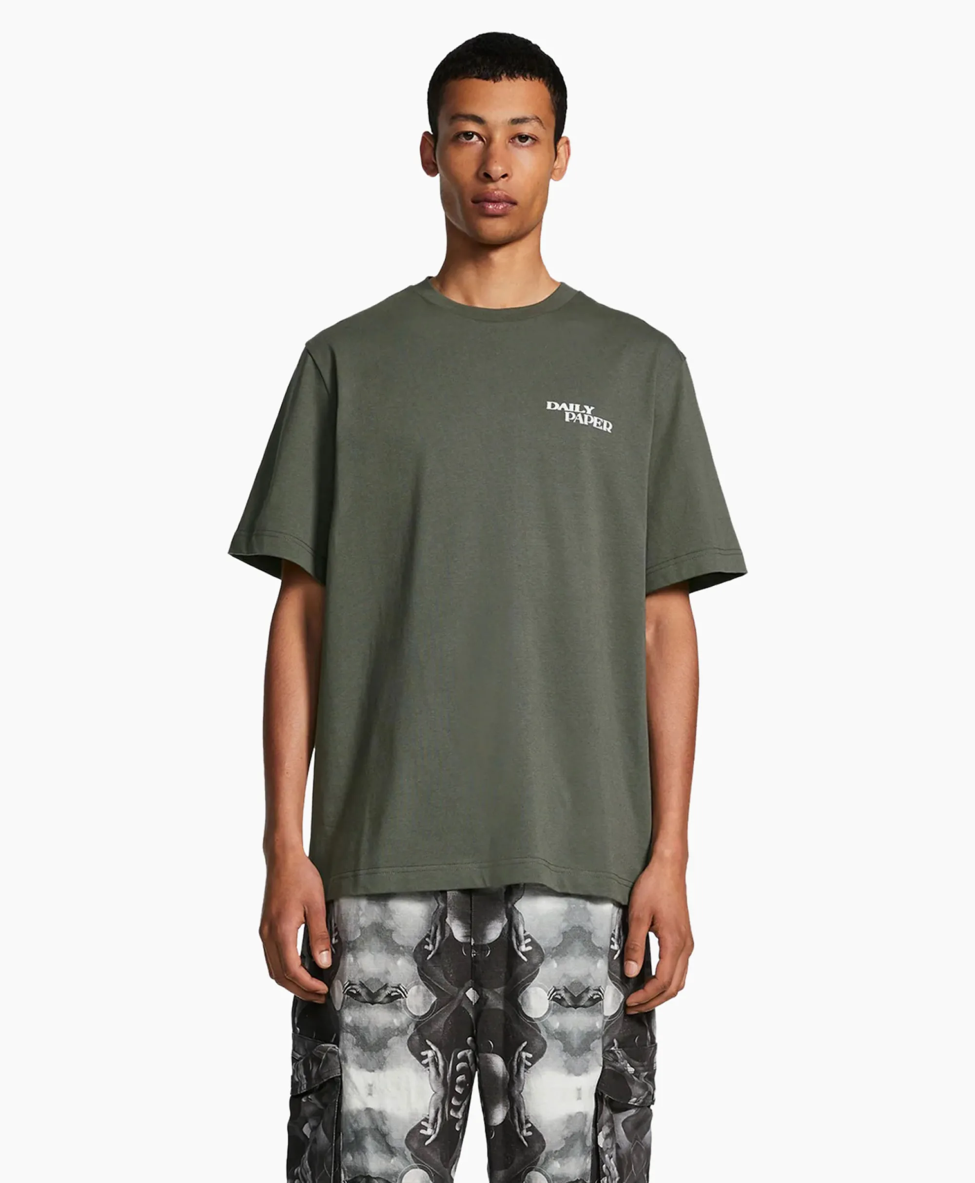 T-Shirt Korte Mouw Hand Donker Groen Heren T-Shirts