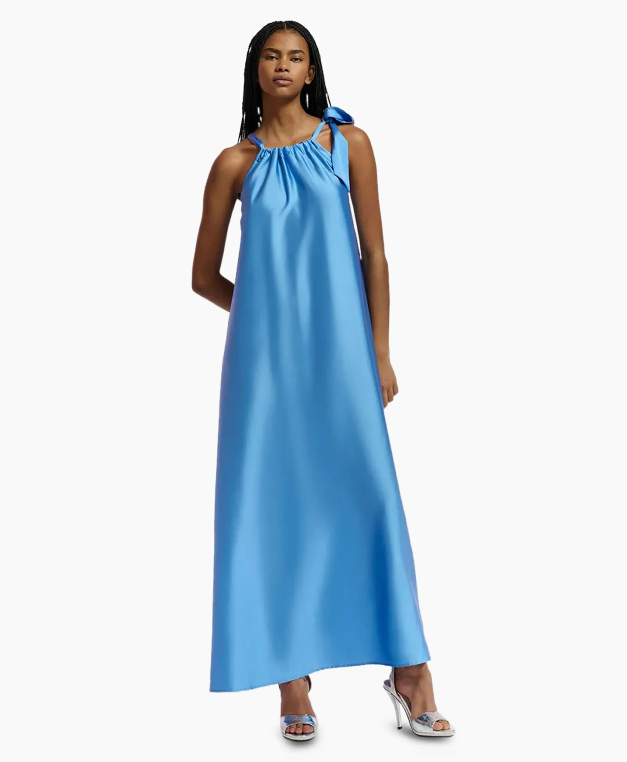 Maxi Jurk Famson Blauw Dames Bruiloftskleding