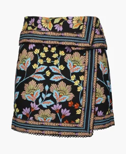 New Minirok Flowery Black Zwart Dames Rokken