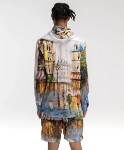 New Flaneur Korte Broek Short Somewhere In Europe Wit Dessin Heren Broeken