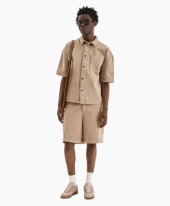 Discount Flaneur Overshirt Denim Beige Heren Jassen