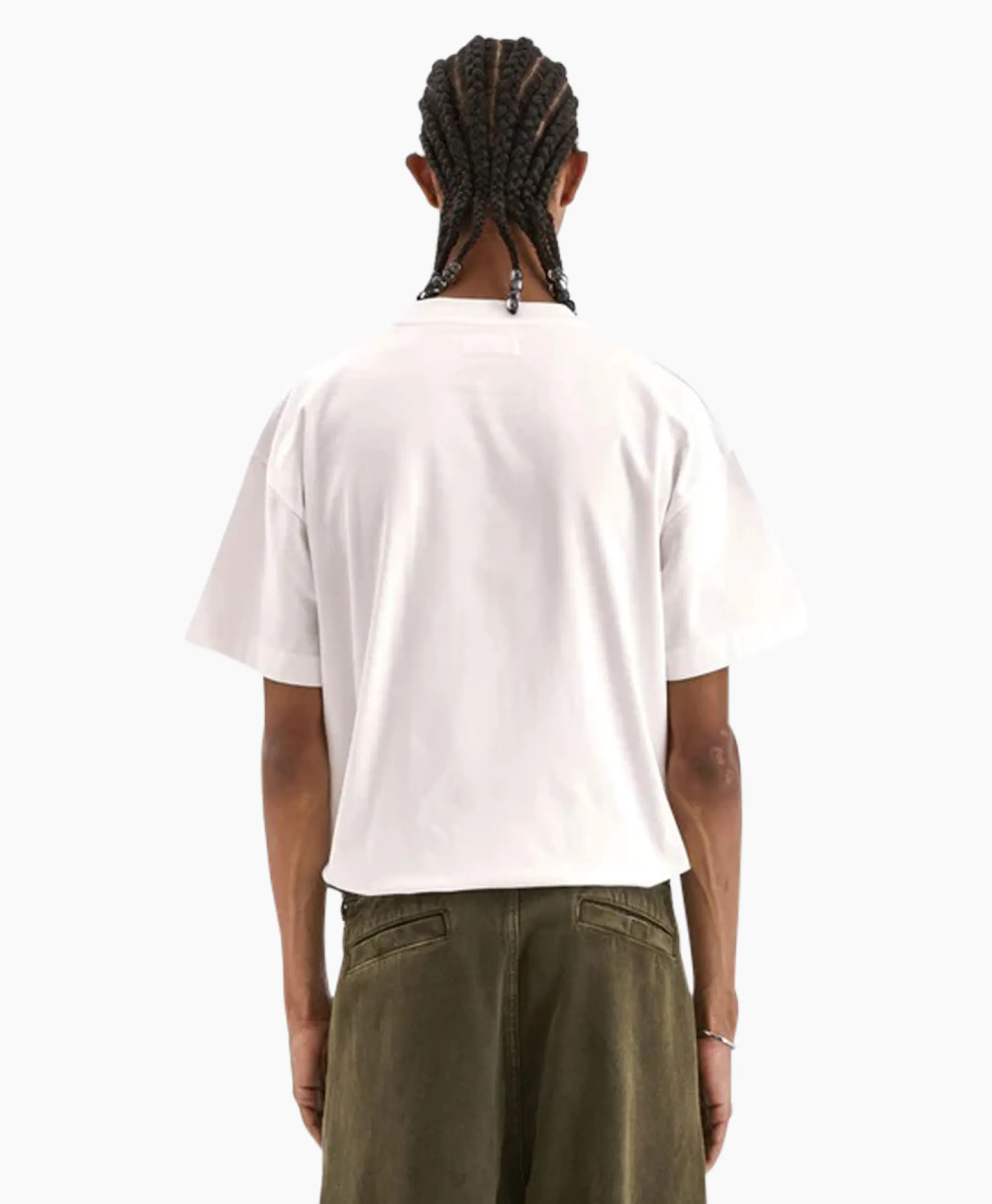 Outlet Flaneur T-Shirt Korte Mouw Botanical Wit Heren T-Shirts