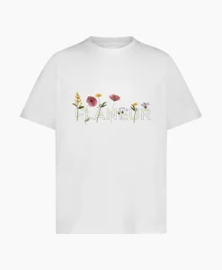 Outlet Flaneur T-Shirt Korte Mouw Botanical Wit Heren T-Shirts