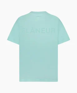 Sale Flaneur T-Shirt Korte Mouw Tonal Logo Blauw Heren T-Shirts