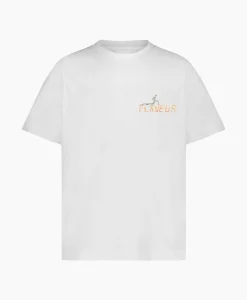 Outlet Flaneur T-Shirt Korte Mouw Passage Of Time Wit Heren T-Shirts