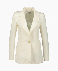 New Blazer Jacket Diagonal Structure Couture Ecru Dames Blazers