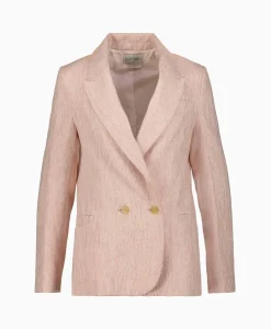 Outlet Blazer Linen Lurex Micro Herringbone Boxy Rose Dames Blazers